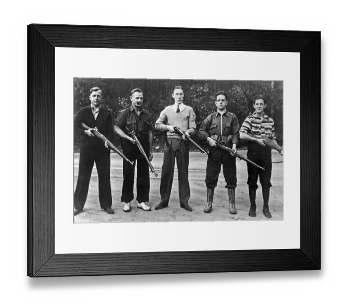 Framed Print : Anti-Semitic Group Posing with Rifles Framed Print : Anti-Semitic Group Posing with Rifles