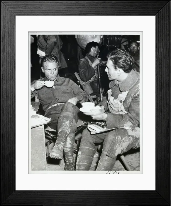 Framed Print : James Cagney and Jeffrey Lynn on Film Set Framed Print : James Cagney and Jeffrey Lynn on Film Set