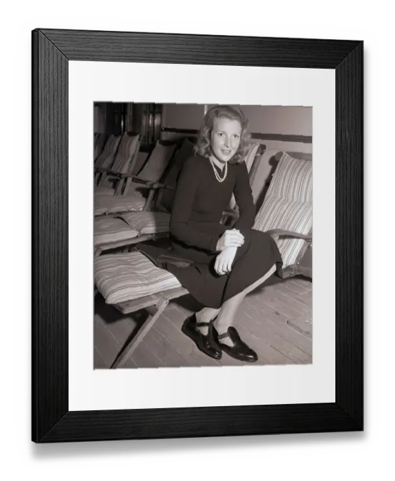 Framed Print : Martha Gellhorn Seated on a Deck Chair