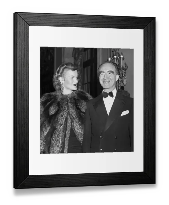 Framed Print : Doris Duke and Frank Murphy At Dinner; Standing, Smiling