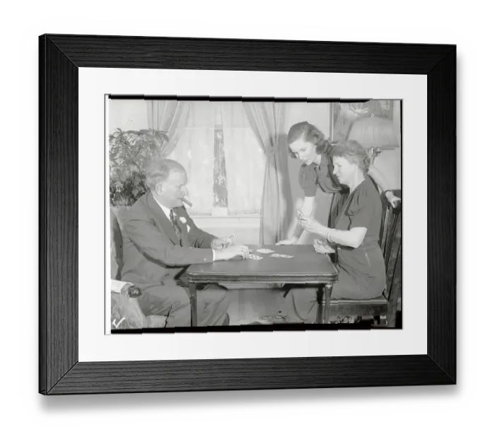 Framed Print : Senator Wheeler Playing Bridge with Wife