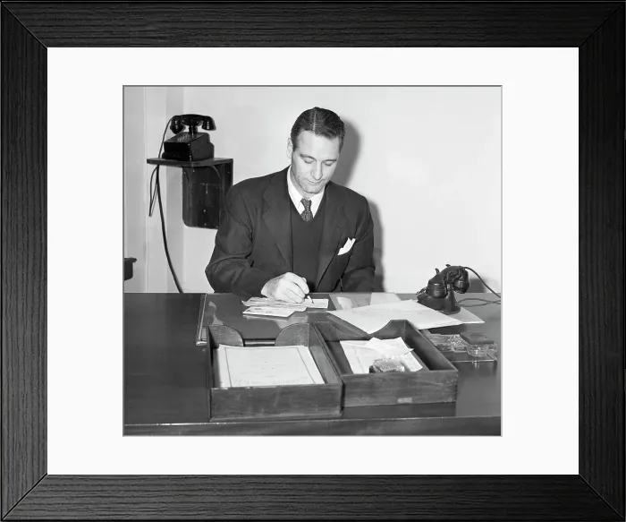 Framed Print : Lou Gehrig Begins Position as New York Parole Commissioner Framed Print : Lou Gehrig Begins Position as New York Parole Commissioner