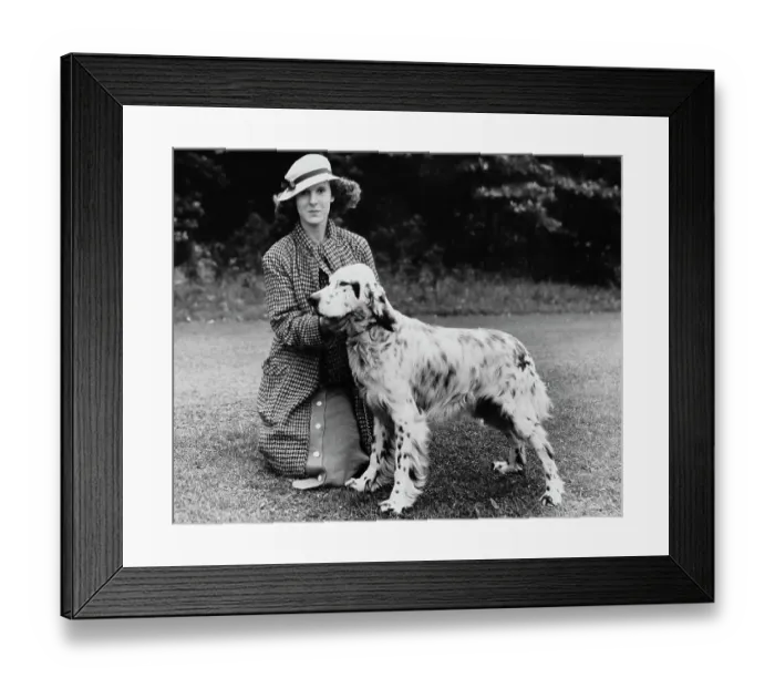 Framed Print : Priscilla St. George with Her Dog Framed Print : Priscilla St. George with Her Dog