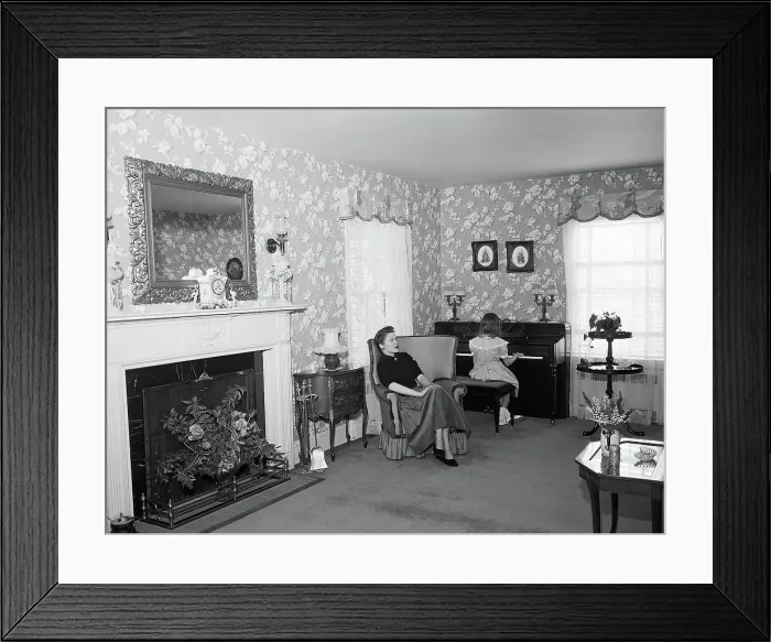 Framed Print : Woman Listening to Piano Player Framed Print : Woman Listening to Piano Player