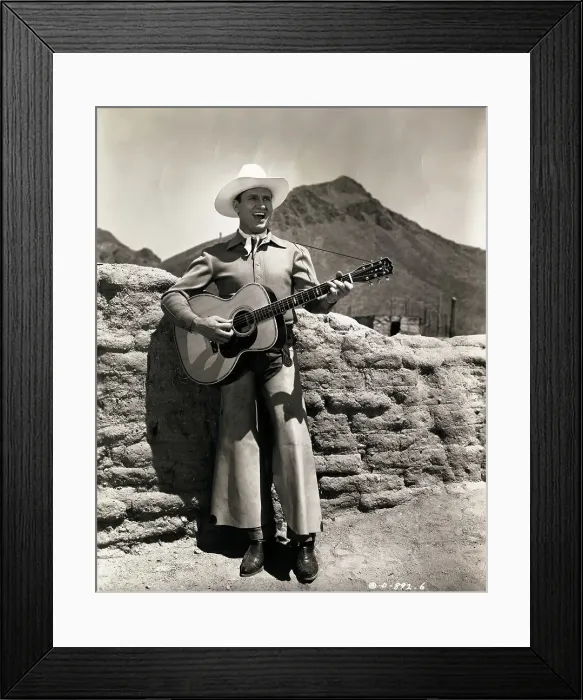 Framed Print : Gene Autry Singing with Guitar in The Last Roundup Framed Print : Gene Autry Singing with Guitar in The Last Roundup