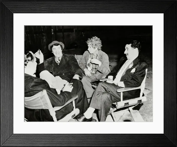 Framed Print : Comedian Groucho Marx with Brothers and Director on Set Break Framed Print : Comedian Groucho Marx with Brothers and Director on Set Break
