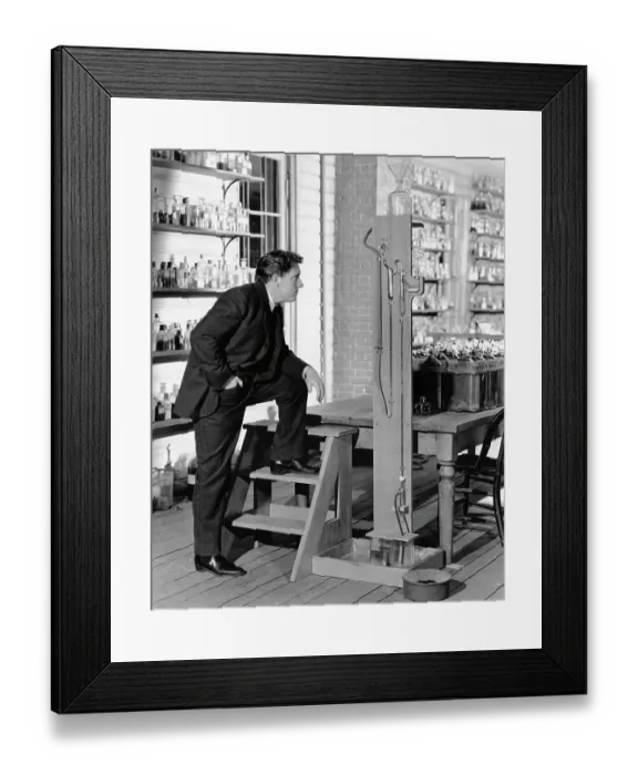 Framed Print : Actor Spencer Tracy Posing in Laboratory Scene from Edison, The Man Framed Print : Actor Spencer Tracy Posing in Laboratory Scene from Edison, The Man