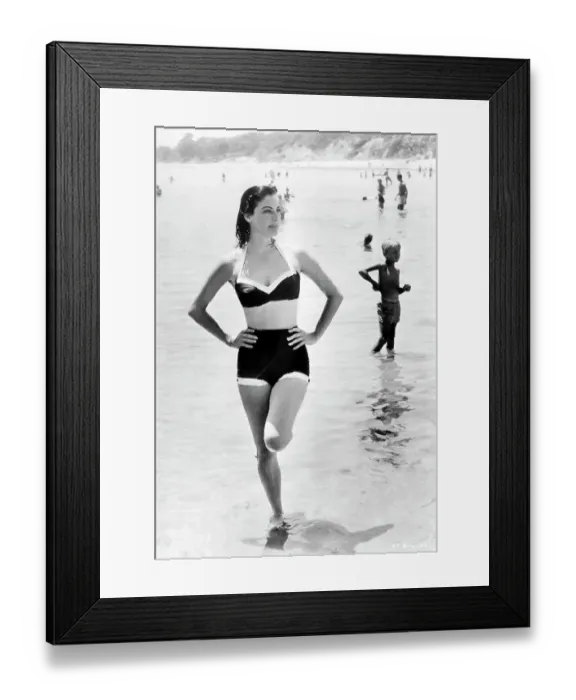 Framed Print : Ava Gardner at Beach Framed Print : Ava Gardner at Beach