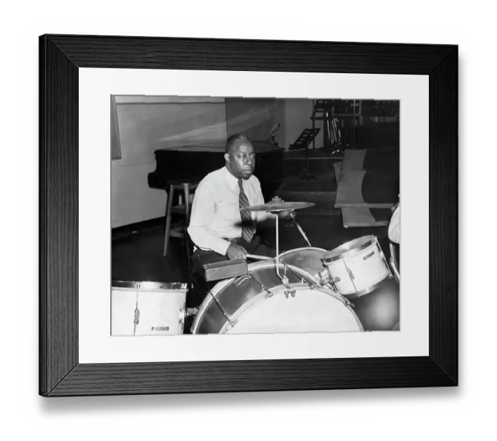 Framed Print : Baby Dodds Playing Drums Framed Print : Baby Dodds Playing Drums