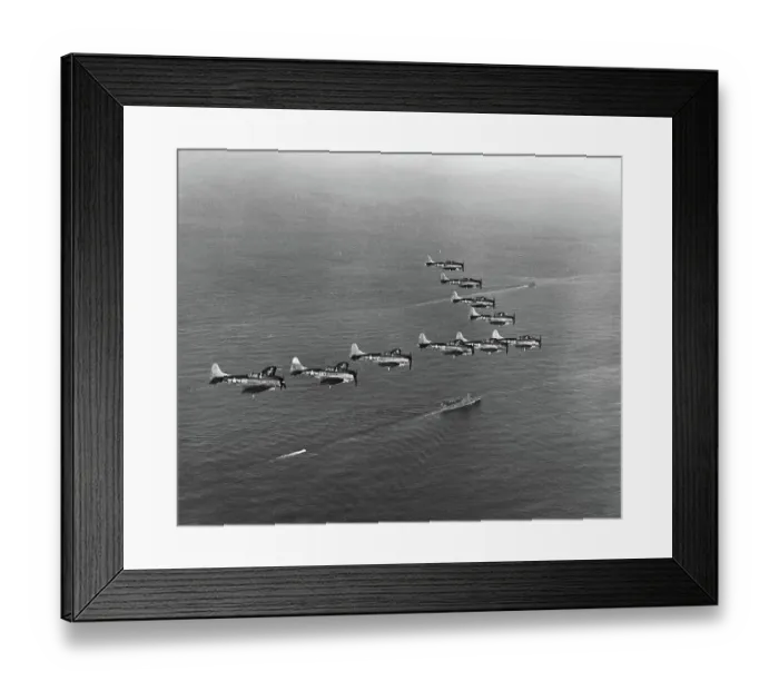 Framed Print : View of SBD Dive Bombers Flying Above Carrier Framed Print : View of SBD Dive Bombers Flying Above Carrier