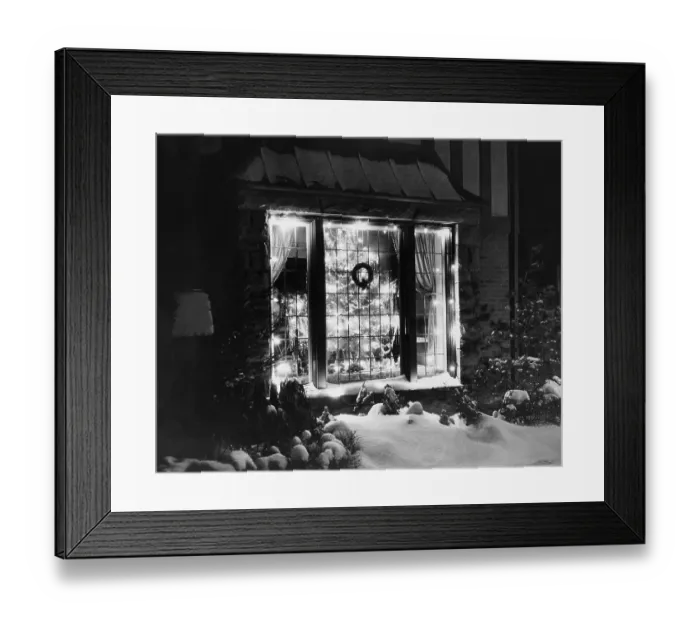 Framed Print : Lighted Christmas Tree in Window