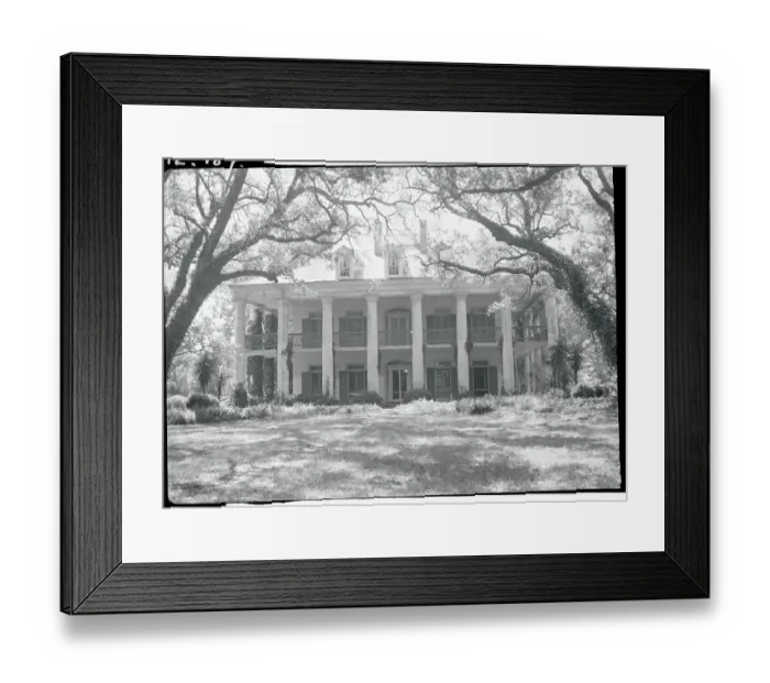 Framed Print : Exterior of Large Plantation Home Framed Print : Exterior of Large Plantation Home