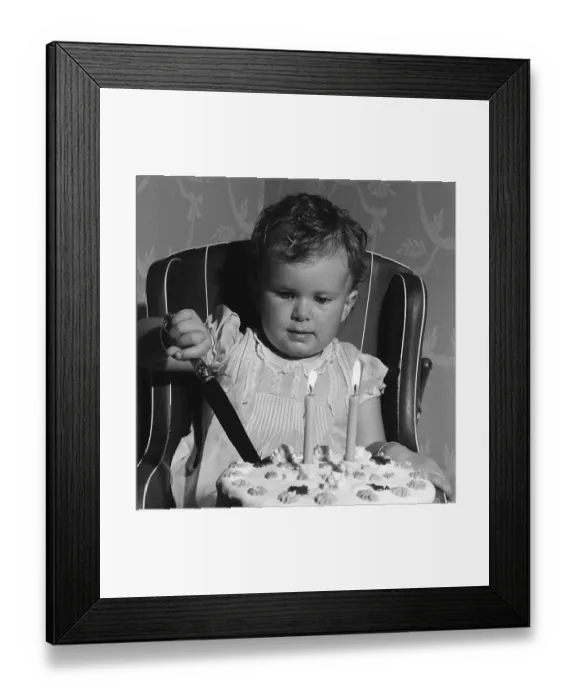 Framed Print : Toddler Cutting Birthday Cake Framed Print : Toddler Cutting Birthday Cake