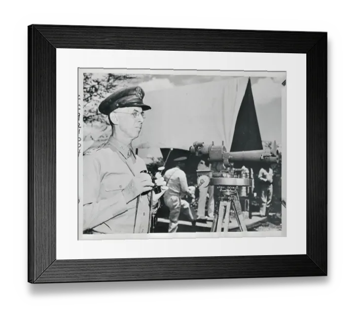 Framed Print : Charles D. Herron with Binoculars Framed Print : Charles D. Herron with Binoculars