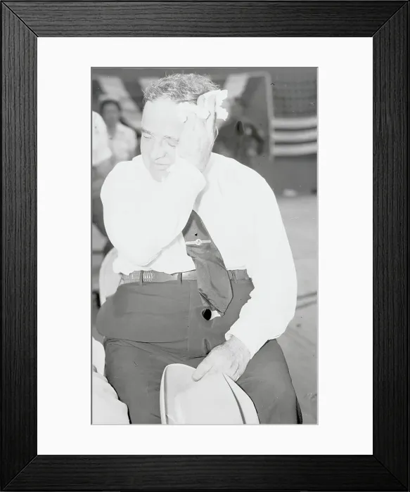 Framed Print : Mayor Fiorello H. La Guardia Wiping His Sweat Framed Print : Mayor Fiorello H. La Guardia Wiping His Sweat
