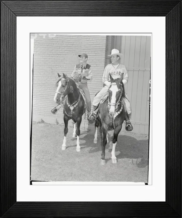 Framed Print : Dizzy Dean and Gene Autry on Horseback Framed Print : Dizzy Dean and Gene Autry on Horseback