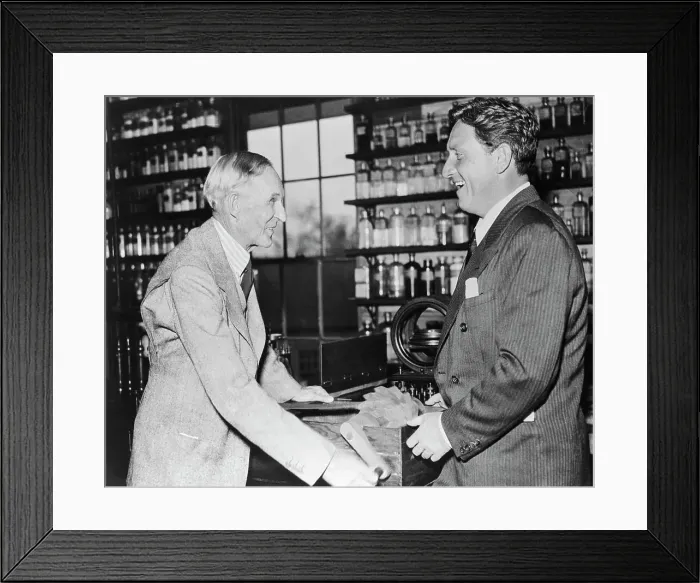 Framed Print : Henry Ford II and Spencer Tracy with Edison Invention Framed Print : Henry Ford II and Spencer Tracy with Edison Invention