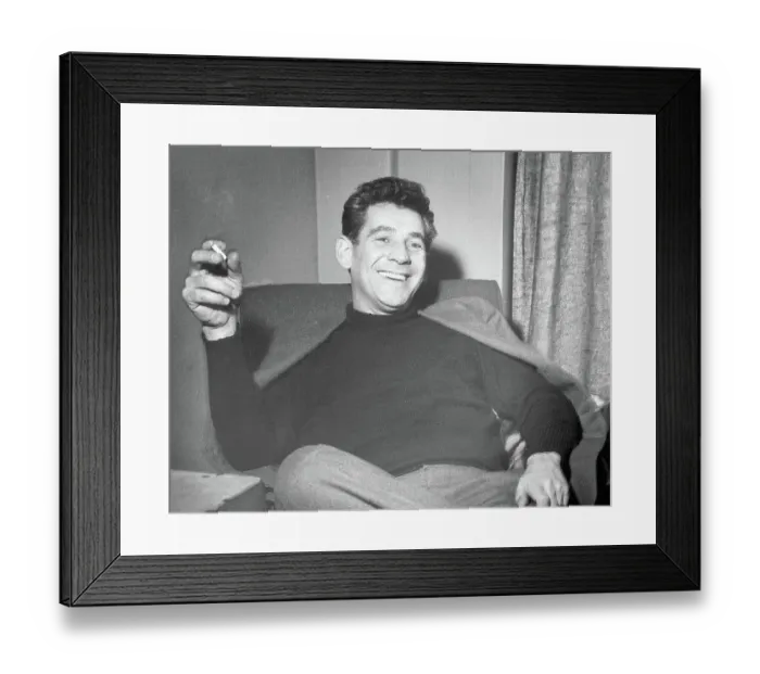 Framed Print : Leonard Bernstein Smoking A Cigarette Framed Print : Leonard Bernstein Smoking A Cigarette