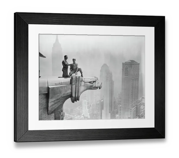 Framed Print : Workmen Smoking Atop Gargoyle Framed Print : Workmen Smoking Atop Gargoyle
