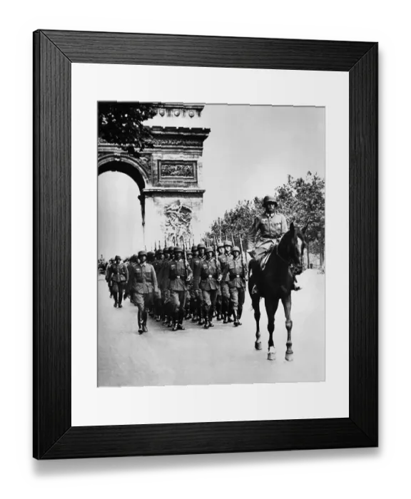 Framed Print : German Troops Parade Down Champs-Elysees Framed Print : German Troops Parade Down Champs-Elysees