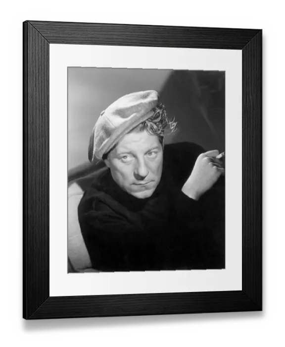 Framed Print : Jean Gabin Holding Cigarette
