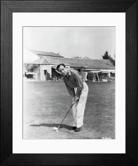 Framed Print : Humphrey Bogart Playing Golf Framed Print : Humphrey Bogart Playing Golf