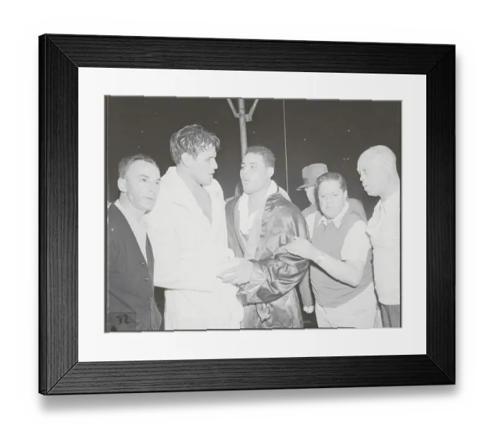 Framed Print : Officials with Joe Louis and Buddy Baer After Boxing Match Framed Print : Officials with Joe Louis and Buddy Baer After Boxing Match