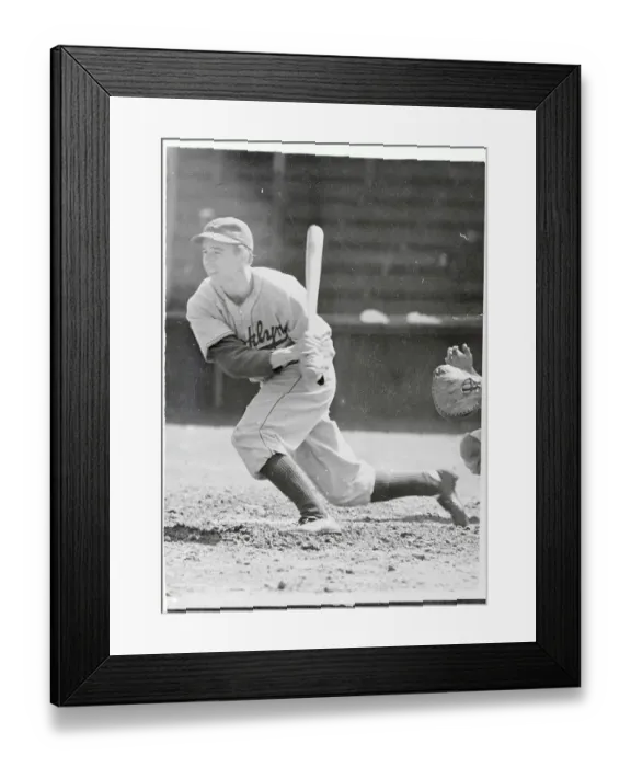 Framed Print : Dodger Infielder Harold Peewee Reese in Batting Action Framed Print : Dodger Infielder Harold Peewee Reese in Batting Action