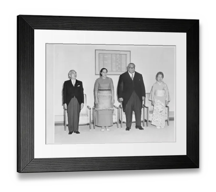 Framed Print : Tonga Royalty Posing with Japanese Leaders Framed Print : Tonga Royalty Posing with Japanese Leaders