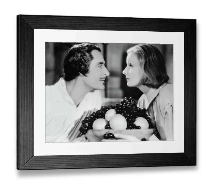 Framed Print : Actress Greta Garbo and John Gilbert in Movie Scene Framed Print : Actress Greta Garbo and John Gilbert in Movie Scene