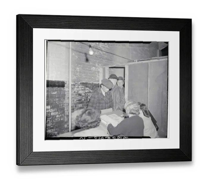 Framed Print : Poll Takers and Voters at UNO Resolution Station Framed Print : Poll Takers and Voters at UNO Resolution Station