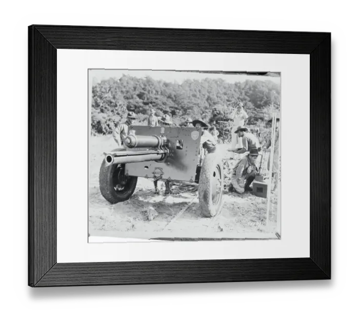 Framed Print : Soldiers Working with Large Gun Artillery Framed Print : Soldiers Working with Large Gun Artillery