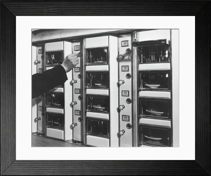 Framed Print : Hand Placing Coin Into Automat Lunch Framed Print : Hand Placing Coin Into Automat Lunch