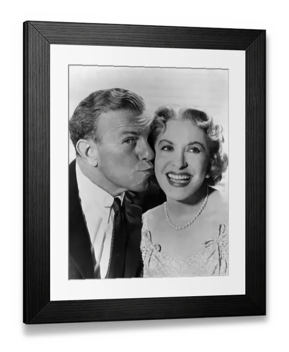 Framed Print : George Burns Kissing Wife Gracie Allen