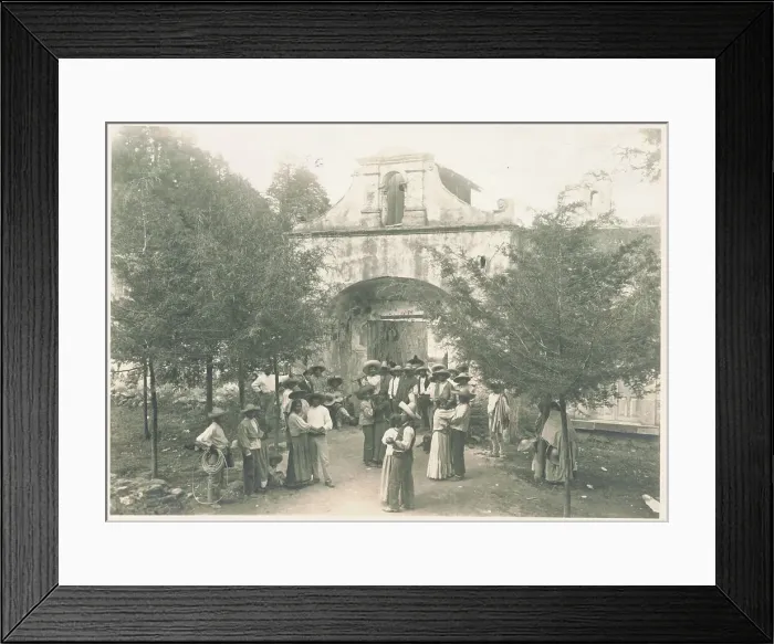 Framed Print : Mexican Citizens Dancing in Front of Convent Framed Print : Mexican Citizens Dancing in Front of Convent