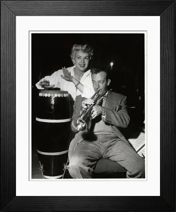 Framed Print : Betty Grable and Her Husband Playing Music Framed Print : Betty Grable and Her Husband Playing Music