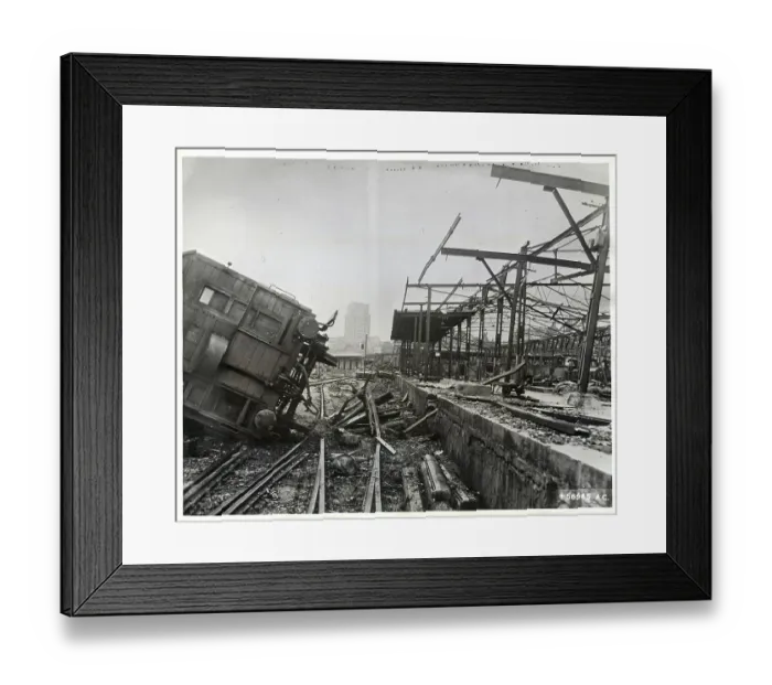 Framed Print : View of Bombed out Railway Framed Print : View of Bombed out Railway