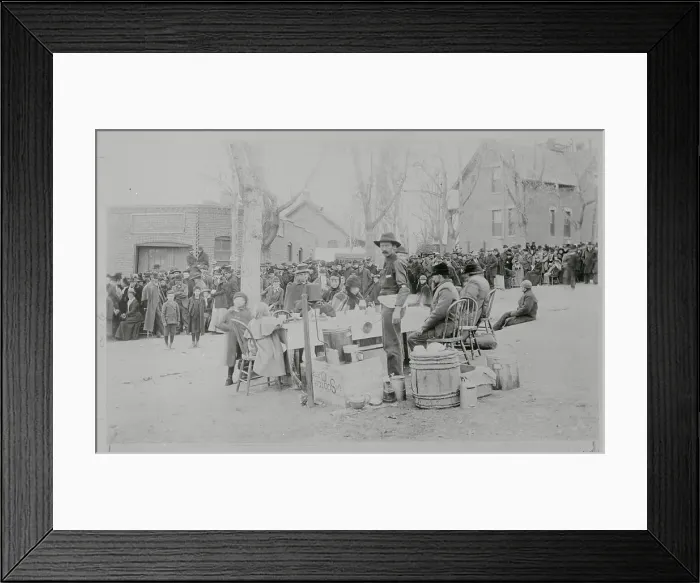 Framed Print : Townsfolk at Faith Healing Outdoor Event Framed Print : Townsfolk at Faith Healing Outdoor Event
