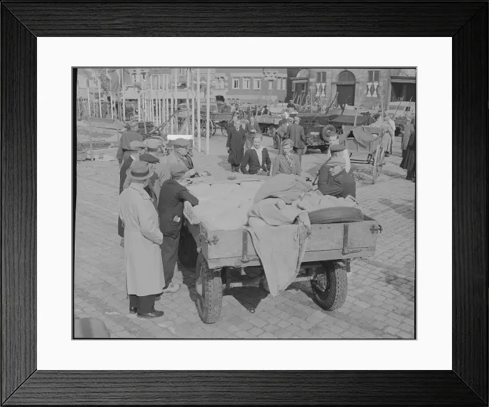 Framed Print : Selling Cheese at the Market Framed Print : Selling Cheese at the Market