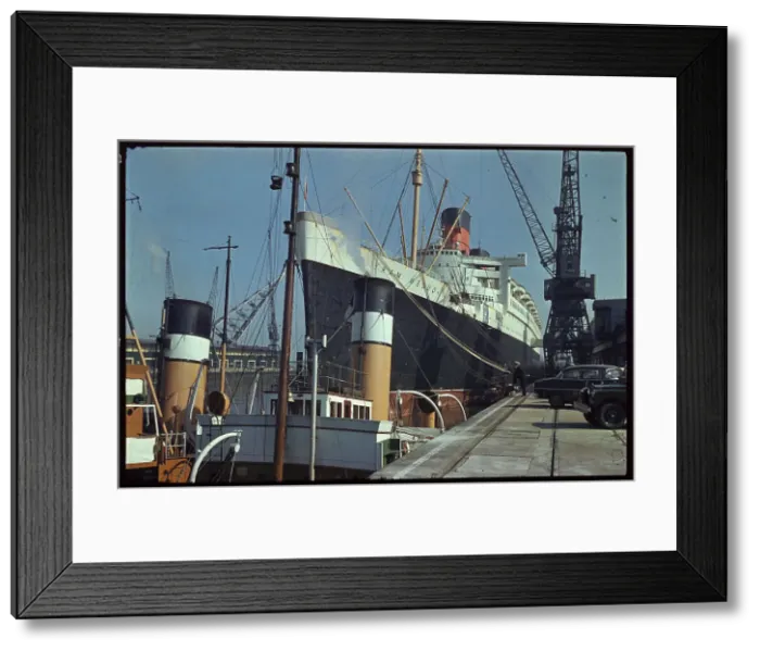 Framed Print : The Queen Mary Moored at Dock Framed Print : The Queen Mary Moored at Dock