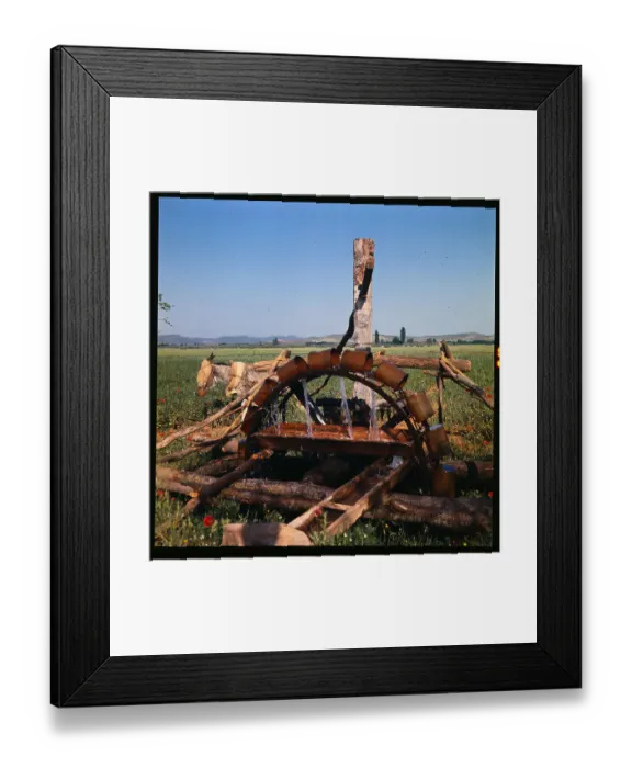 Framed Print : Donkey at an Antiquated Irrigation Wheel