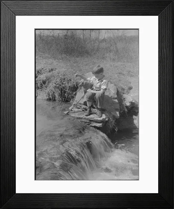 Framed Print : Boy Catching Fish Framed Print : Boy Catching Fish