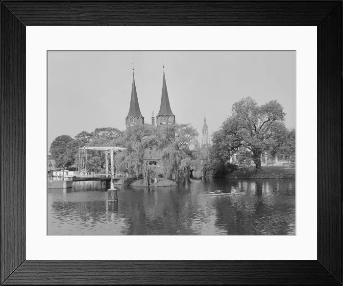 Framed Print : Church and Canal in Delft Framed Print : Church and Canal in Delft