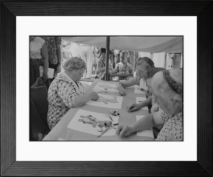 Framed Print : Quilt Makers at Fair Framed Print : Quilt Makers at Fair