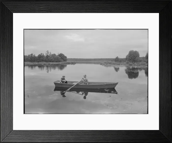 Framed Print : Boys in Rowboat Framed Print : Boys in Rowboat