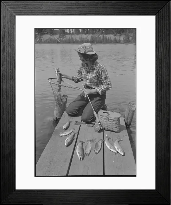 Framed Print : Mary Ellen Fishing at Yellowstone Framed Print : Mary Ellen Fishing at Yellowstone
