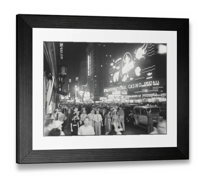 Framed Print : Pedestrian and Automobile Traffic Outside Casino Framed Print : Pedestrian and Automobile Traffic Outside Casino