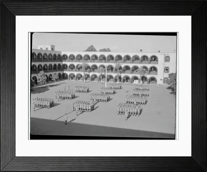 Framed Print : Aerial View of Egyptian Military Cadets on Field