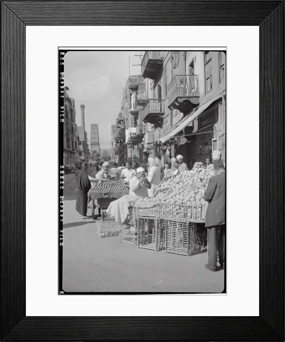 Framed Print : Customers at Cairo Fruit Market Framed Print : Customers at Cairo Fruit Market