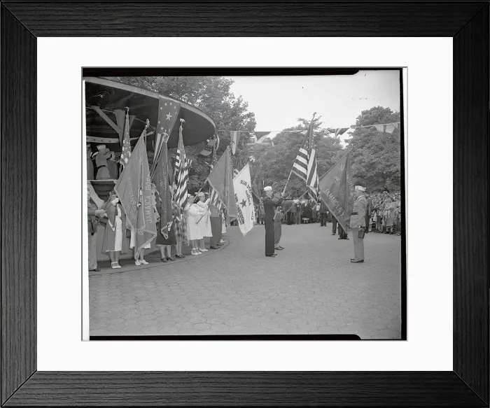 Framed Print : Flag Bearers Standing in Formation Framed Print : Flag Bearers Standing in Formation